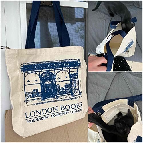 Lefe Liee canvas tote bag for women, book tote bag aesthetic with zipper, cute small book tote, Portable Washable for Women Grocery Shopping Gift Bag for Birthday Children's Day Teachers' Day - Image 3