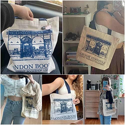 Lefe Liee canvas tote bag for women, book tote bag aesthetic with zipper, cute small book tote, Portable Washable for Women Grocery Shopping Gift Bag for Birthday Children's Day Teachers' Day - Image 2